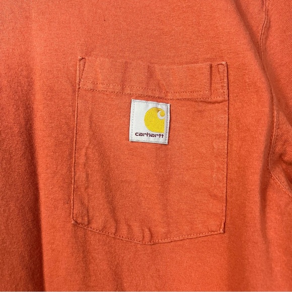 Carhartt Loose Fit Pocket T-Shirt Men’s Small Rust Orange Cotton Workwear Crew - Picture 2 of 7